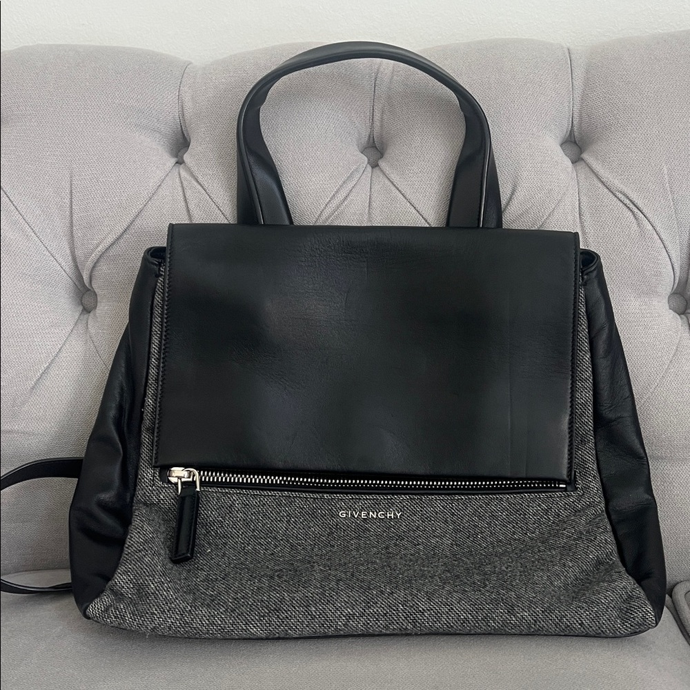 Givenchy Medium Pandora Satchel Bag Leather Black and Gray